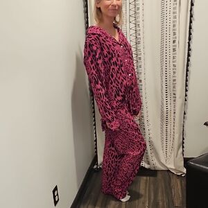 Buddy Love Fuchsia Animal Print Pajamas M